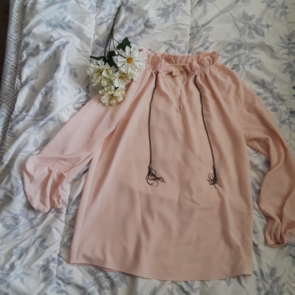 Michael Kors sheer blouse with tassels